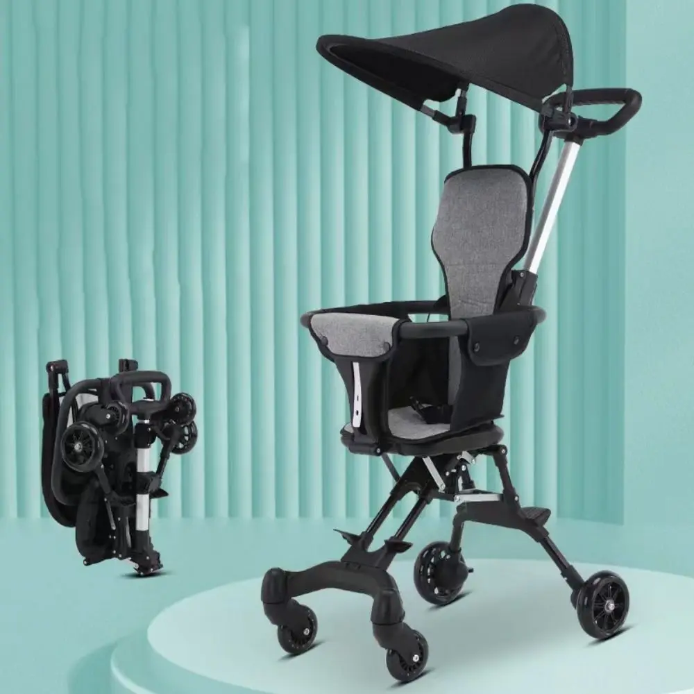 

Breathable Four-Wheel Travel Trolley Foldable Soft Wide Seat Folding Baby Stroller 360° Wheel Adjustable