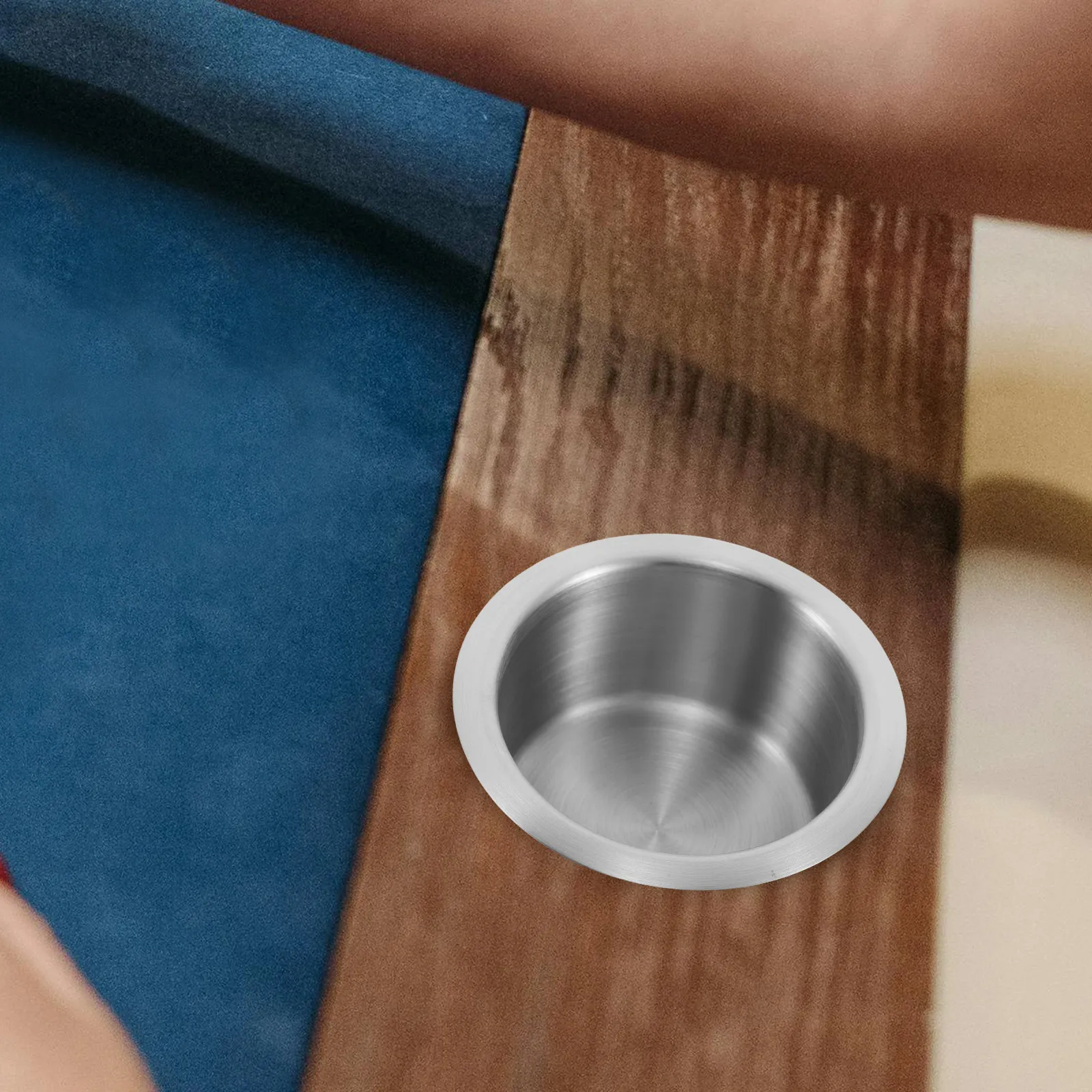 2Pcs Easy Install Stainless Steel Sofa Cup Holder Insert for Couch Armrest Rv Vehicle Table Chair Cushion Drink Holder