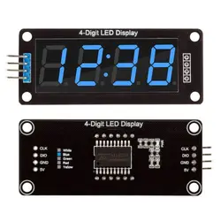 2Pcs TM1637 4 Digit 7 Segment Digital Tube Clock Module 0.56-inch LED Display Module blackboard Red Blue Green Yellow White