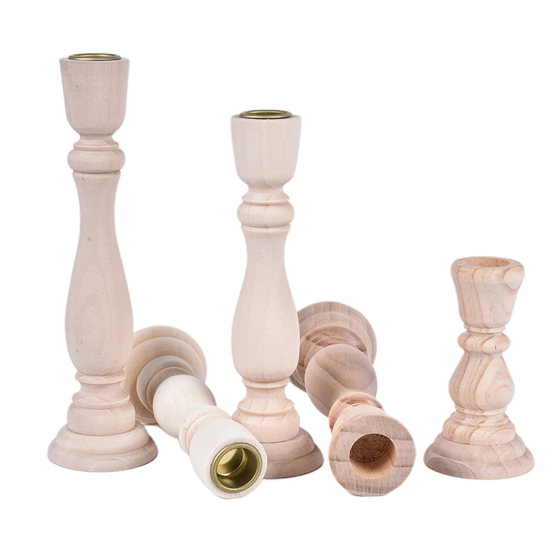 Candlesticks Holderng Decorations, Retro Wood Classic  Weddi candle holders   Holders home decor