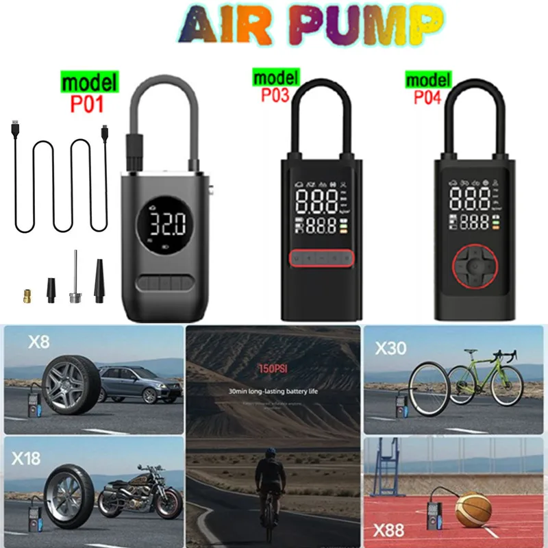 

Multi functional portable wireless tire inflation car digital display tire inflation pump car mounted inflation pump Inflator