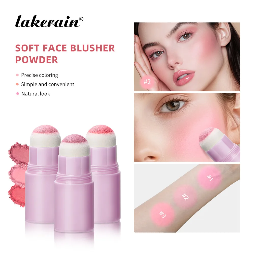 Lakerain velours liquide Blush mat éponge tête fard à joues naturel durable éclaircir Contour du visage Blush teinte maquillage