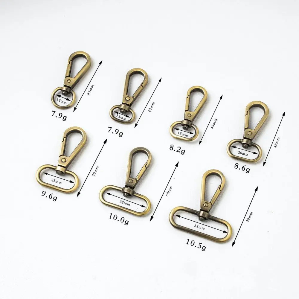 10pcs 12/15/20/25/32/38mm Metal Bags Strap Buckles Lobster Clasp Collar Carabiner Snap Hook DIY KeyChain Bag Part Accessories