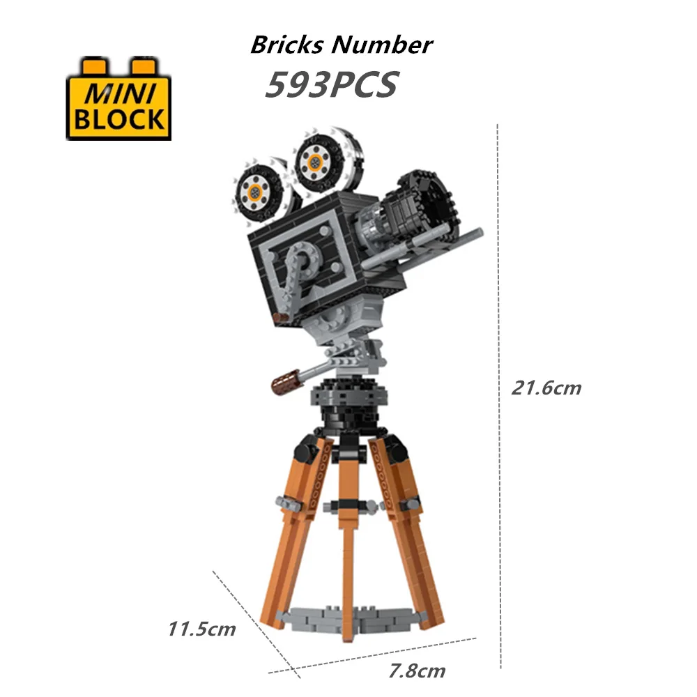 593PCS Movies Film CineCamera Strip Tribute Camera 100TH Anniversary Micro-Mini Block Model Building Blocks Bricks Toys Gift