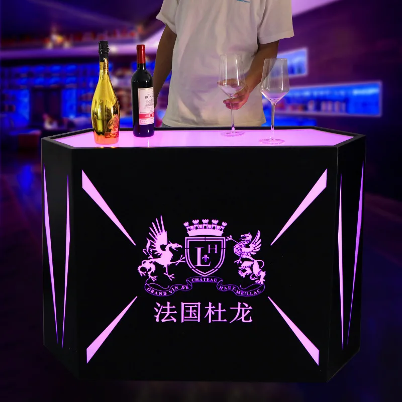 

Tasting session Three bottles of red wine display stand Tobacco Hotel foreign wine special luminous table Stainless