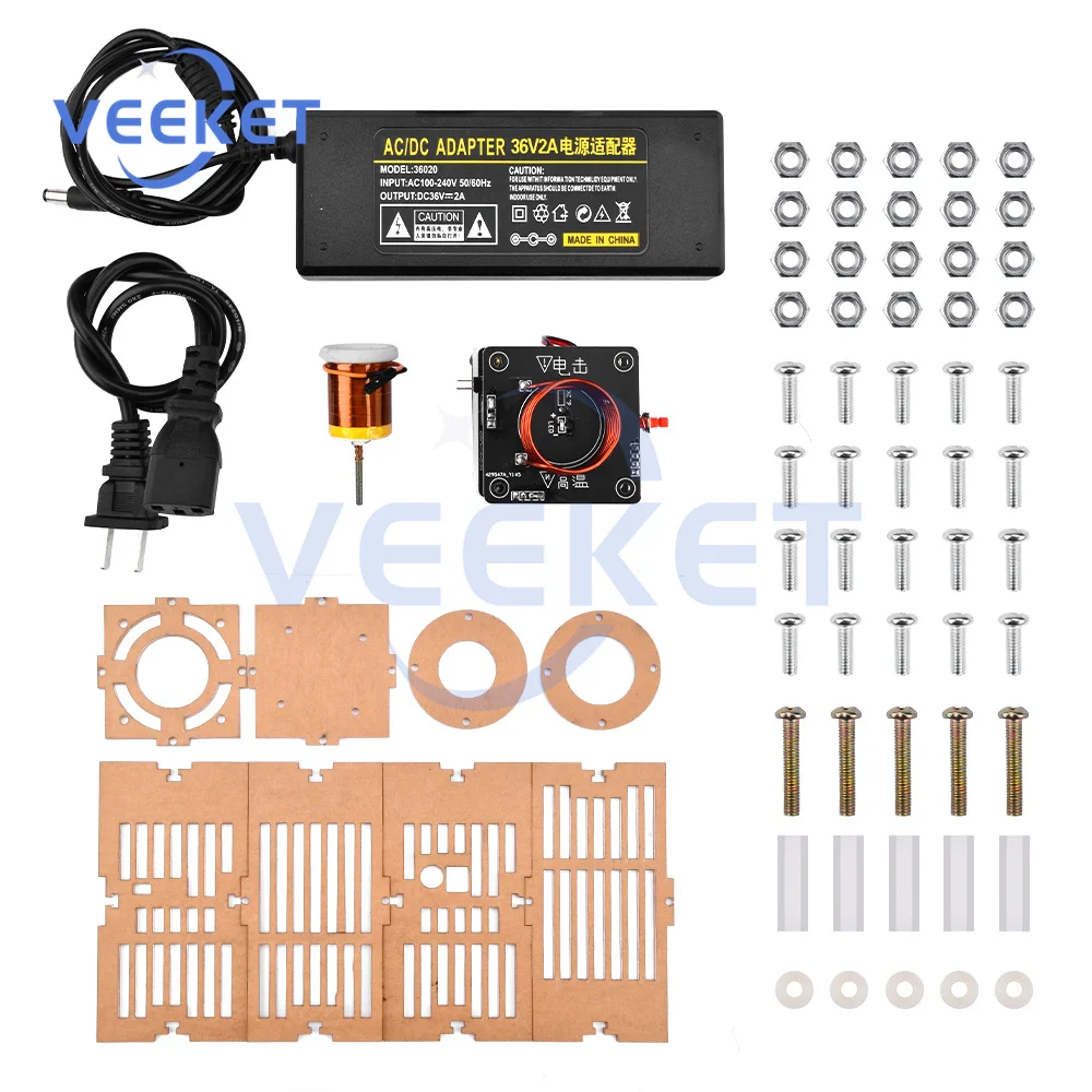 Tesla Coil High Frequency HFSSTC candela elettronica Plasma Flame DC 36V-40V tecnologia sperimentale kit di modelli di insegnamento fai da te