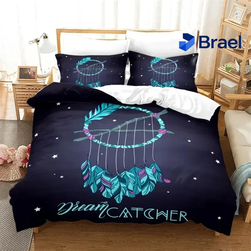 Exquisite Dreamcatcher Bohemia Mandala Feathers Bedding Set Boys Girls Twin Queen Size Duvet Cover Pillowcase Bed Kids Adult