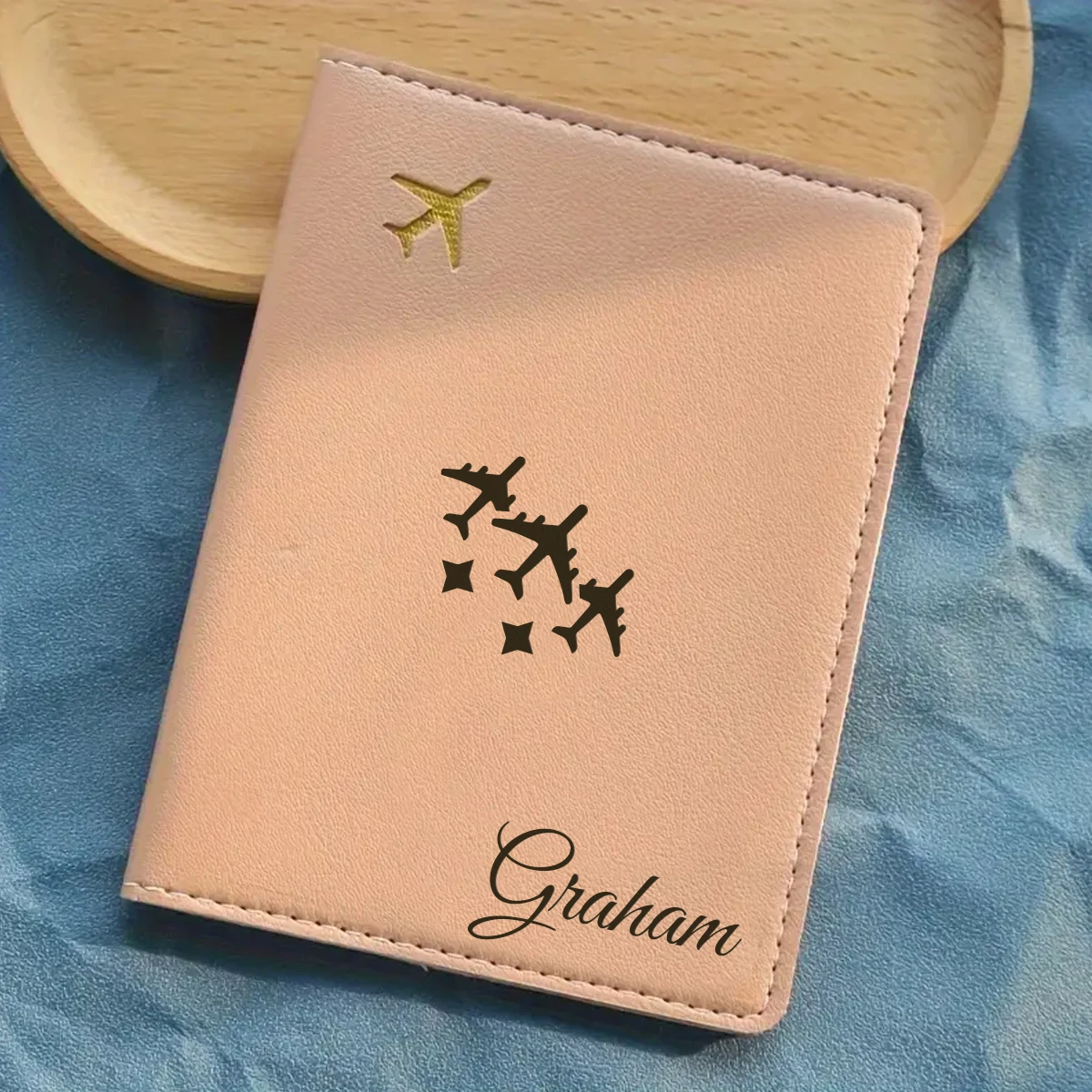 

1pc Custom Name Passport Holder and Luggage Tag Set Daughter Gift Leather Luggage Tag Safe