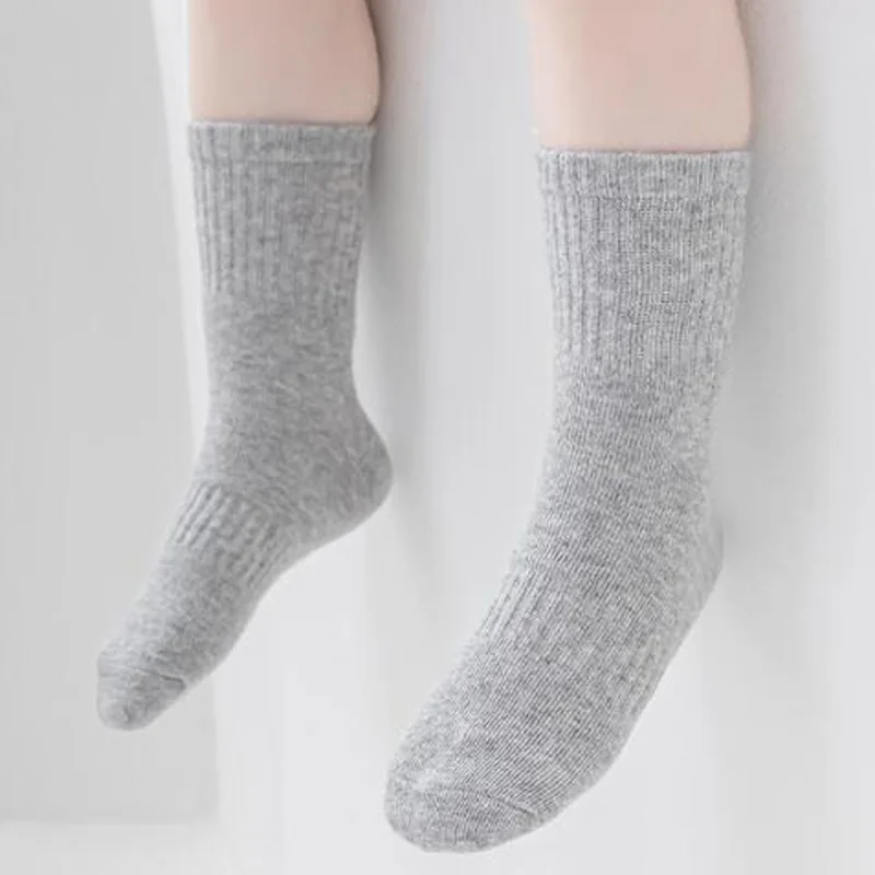 3Pair New Solid Color Casual Socks for Boys and Girls