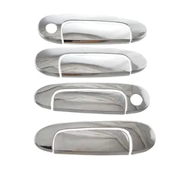 8pcs New Car Chrome Accessories Plated Door Handle Bowl Covers Trim Paste Style For Toyota Echo 2000 2001 2002 2003 2004 2005