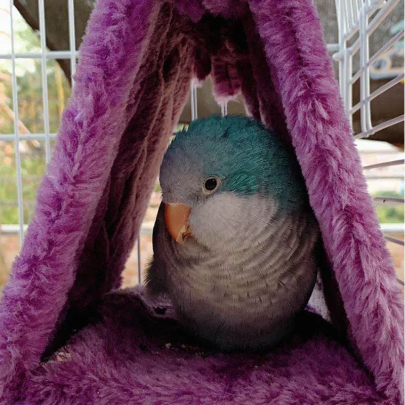 Pet Bird Parrot Cages Warm Hammock Hut Tent Fashion Bed Hanging Cave  Sleeping and Hatching Cage Decoration Bird stand Birdhouse