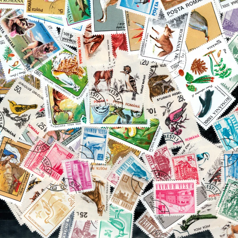 50 PCS All Different Romania Unused Postage Stamps In Good Condition For Collection