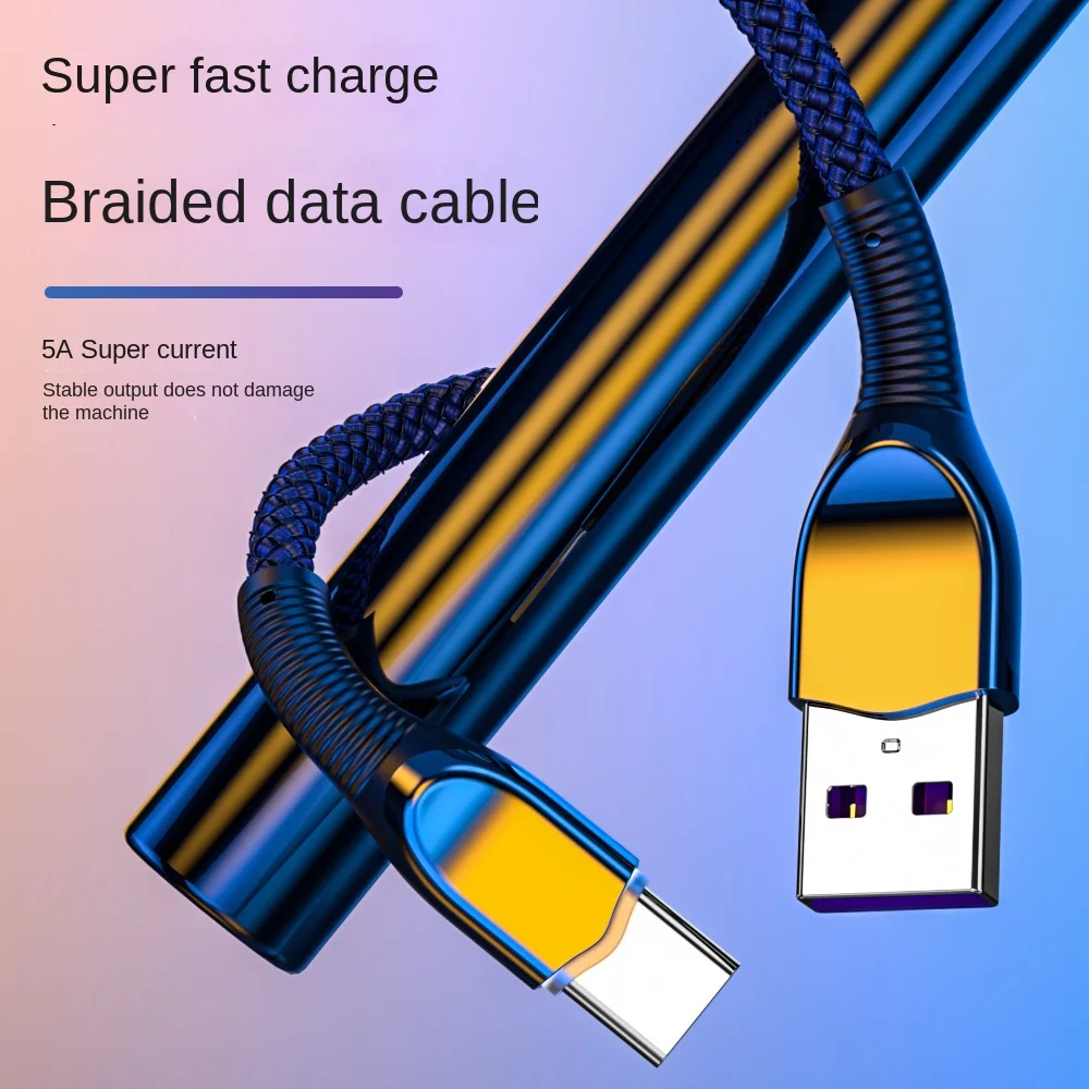 Creative new woven ribbon light zinc alloy data cable for  Android TYPE-C mobile phone charging cable fast charging