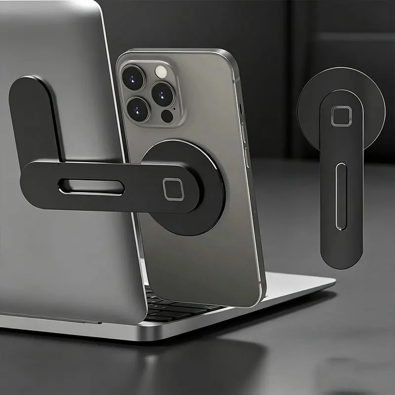 Magnetic Phone Holder for Laptop Side Screen Foldable Adjustable Phone Stand Laptop Monitor Extension Bracket for iPhone Series