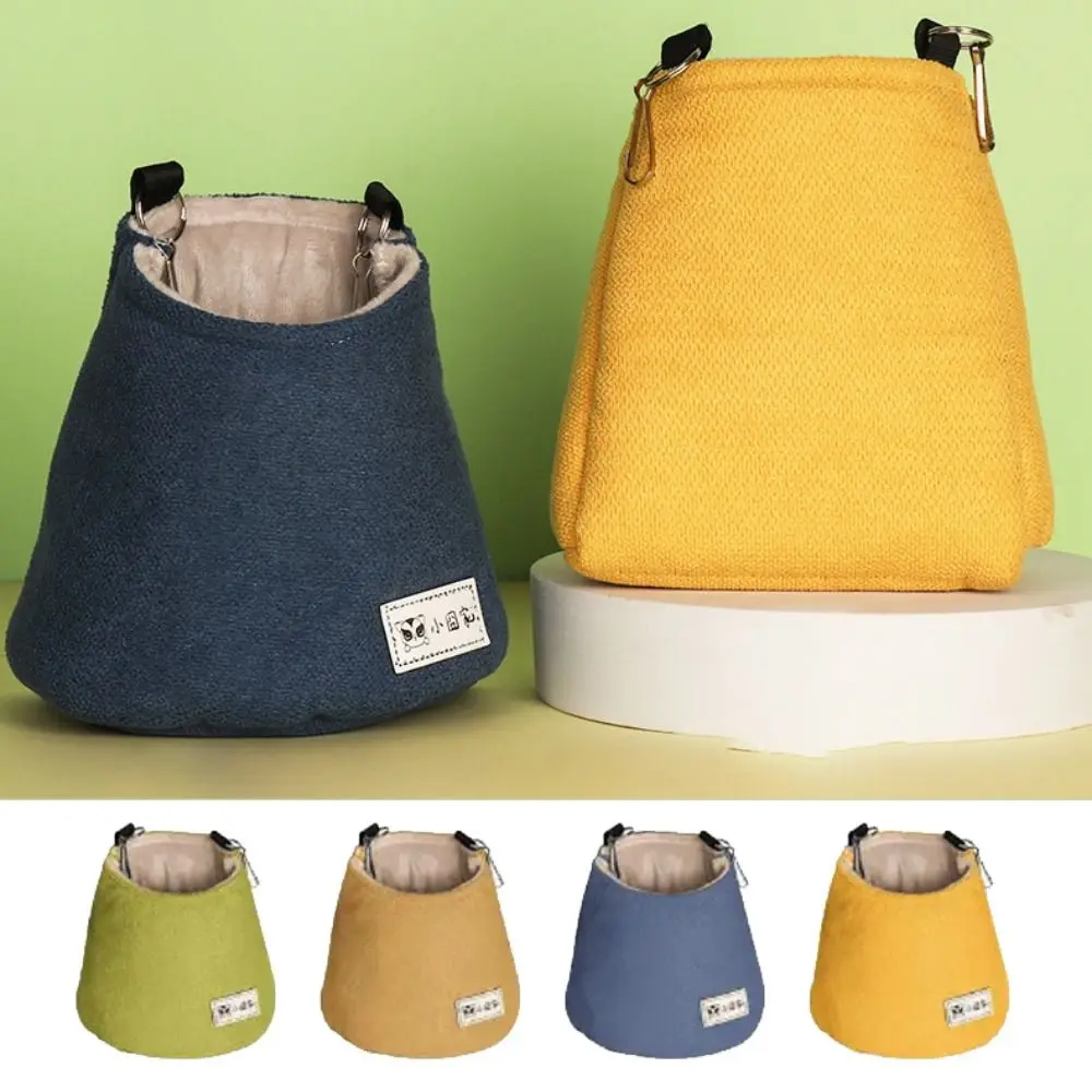 Bolsa planeadora de azúcar con apertura para invierno, tela colgante/jaula de cama de ardilla de felpa suave con gancho, saco de dormir para animales pequeños, otoño