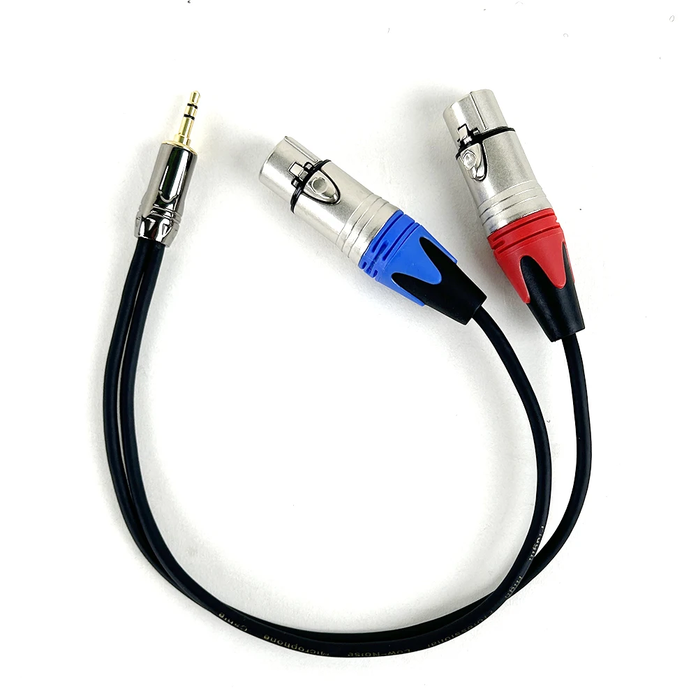 GuerGuo 3.5mm 1/8\'\' TRS Jack to 2 XLR 3Pin Cable Adapter , Male to Male/Female Aux to Dual XLR Breakout Y Splitter Cable 0.3m-5m