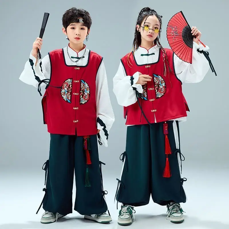 Costumes de spectacle du Nouvel An pour enfants, Hanfu pour garçons et filles, Style chinois, Chœur classique pour enfants