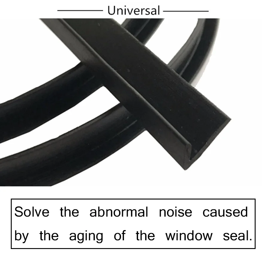 

Universal 4M Rubber Sealed Strips Trim For Auto Car Front Rear Side Door windows Glass Aging Ageing Abnormal Sound Noise