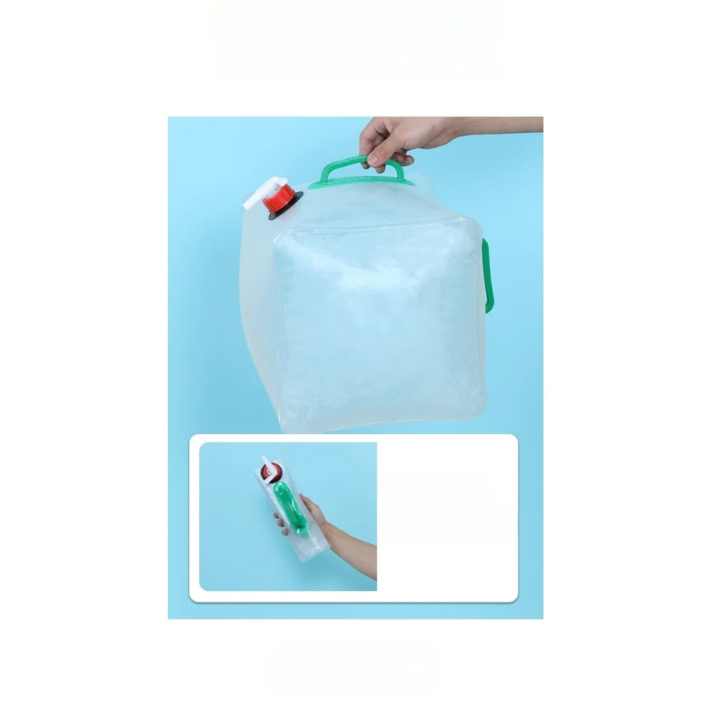 For Camping And Hiking Transparent Foldable Water Bag Outdoor Water Storage 20L Large Capacity Leak-proof Sealed
