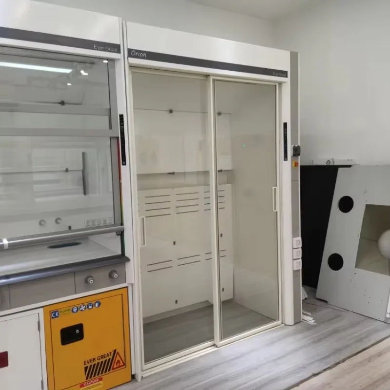 Custom Lab Furniture Chemical Ducted Walk in Laboratory Fume Hood Cupboard