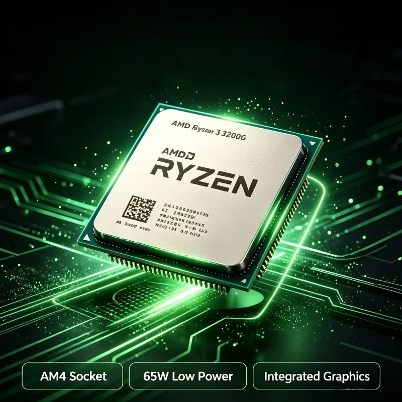 processeur-amd-r3-3200g4-core-36ghz-socket-am4-65w-basse-consommation-graphismes-integres-apu-pour-usage-quotidien-bureau-conference-web-apprentissage-pc