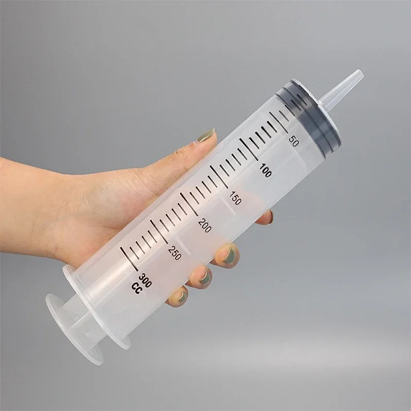 1PC 300ml Large Capacity Syringes Reusable Needle Barrel Oil Pump with Scale Oil Suction Vacuum Syringe Pistol Pump Extractor