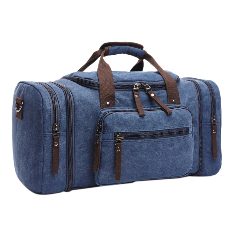 

Large Capacity Men Hand Luggage Travel Duffle Bags Canvas Travel Bags Weekend Shoulder Bags Multifunctional Overnight Duffel