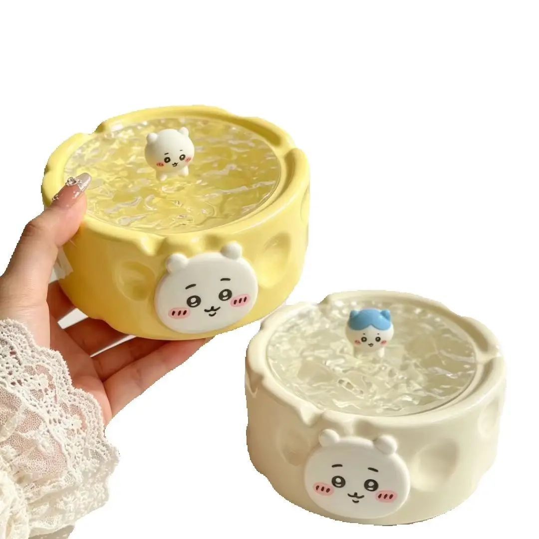 Anime Chiikawa Cute Covered Ashtray Good Looks One Body Creativity Ceramic Light Luxury Cartoon Lovely Kawaii Sweet Creativity