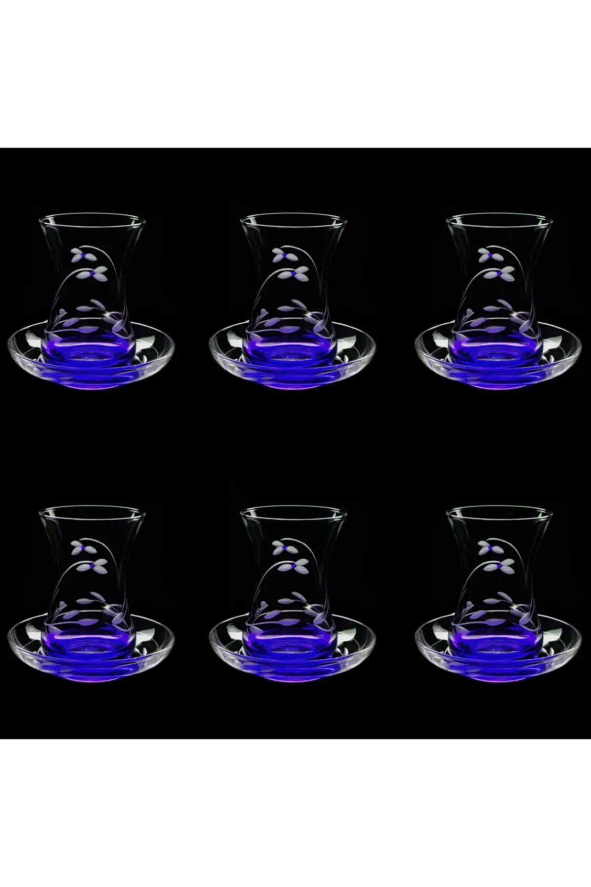 

Uras Slim Waisted Snowdrop (Blue) Decor 12 Piece 6 Personality Tea Team English Tea Cup Glass Cup