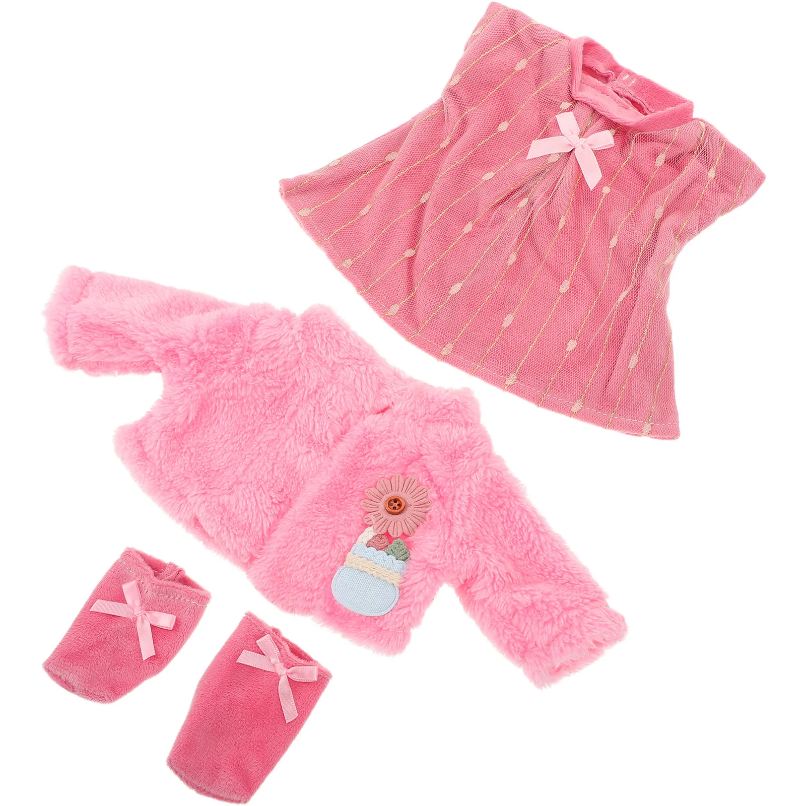 1 ensemble de vêtements de 18 pouces, jupe à paillettes rose, tenue de Ballet d'anniversaire pour petites filles, vêtements miniatures, Costume de princesse de danse
