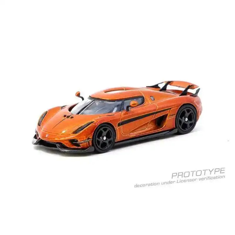 PreSale TW 1:64 Koenigsegg Regera برتقالي معدني خطوط سوداء دييكاست نموذج سيارة مجموعة ألعاب Tarmac Works