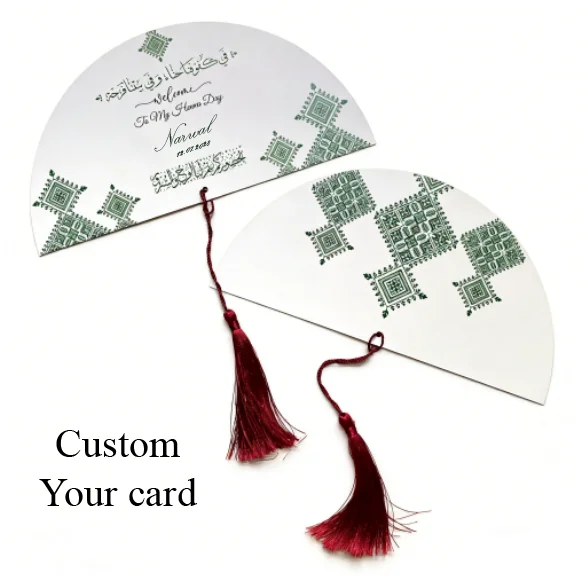 

Custom Henna Day Card Personalized Islamic Muslim Party Invitation Gift Card Thank You Bridal Shower Dinner Menu Engagement Favo