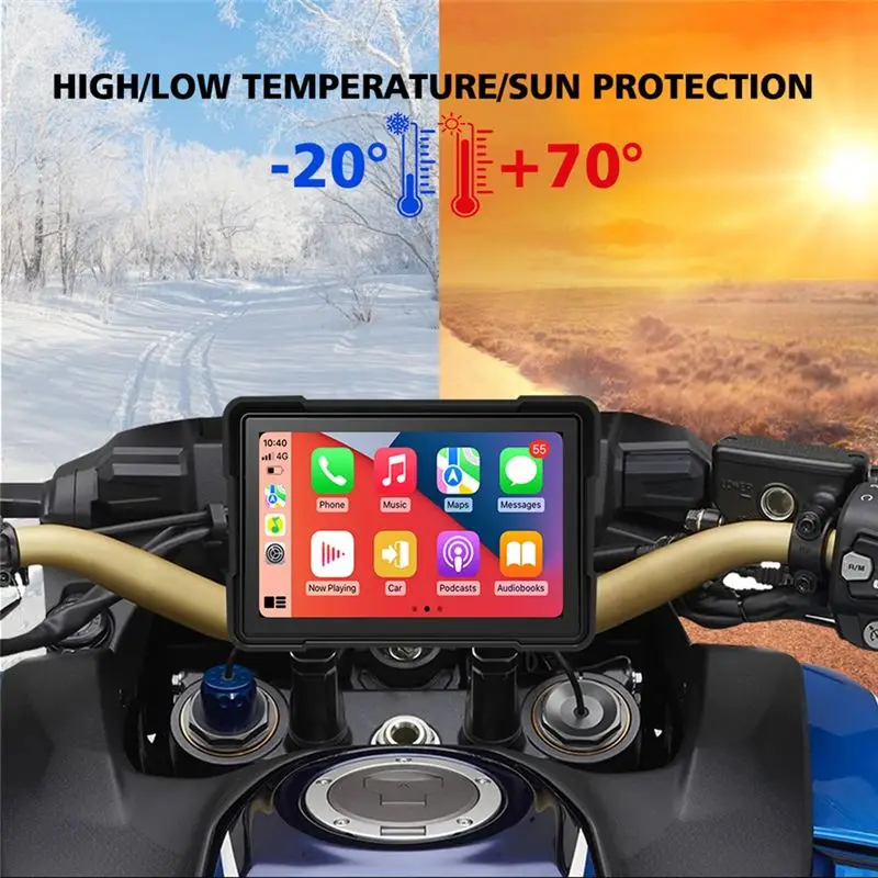 Customer Favorite Motorcycle 5 Inch Bluetooth Portable Screen GPS Navigation IP67 Waterproof Wireless Carplay Android Auto MP5 P