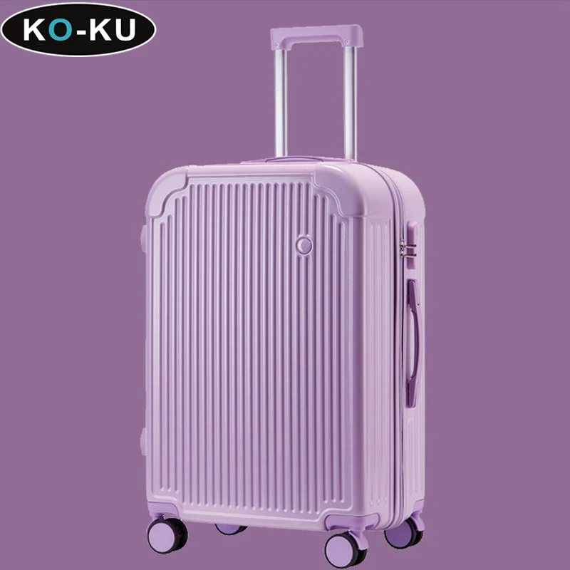 KO-KU High-value Luggage 2024 New Female Large Capacity Password Box Mute Universal Wheel Travel Suitcase Trolley Case