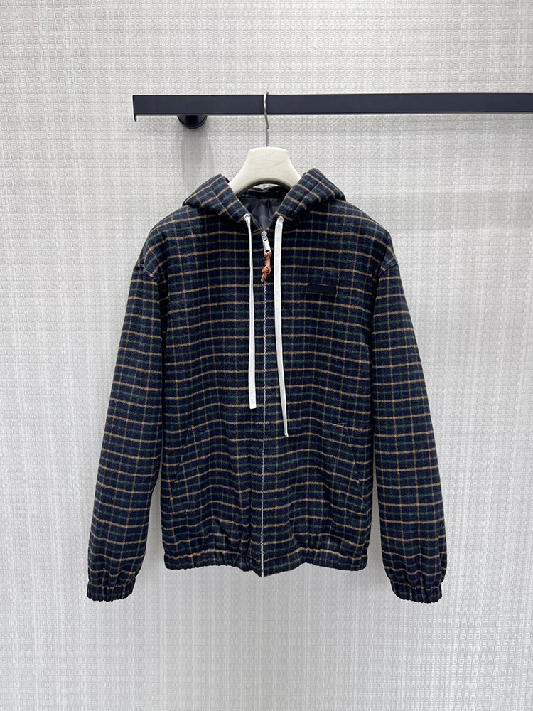 Spring Summer Fashion Vintage Plaid Print Mini Pencil Skirt Suit Women's Drawstring Hooded Long Sleeve Coat + Slim Short Skirt