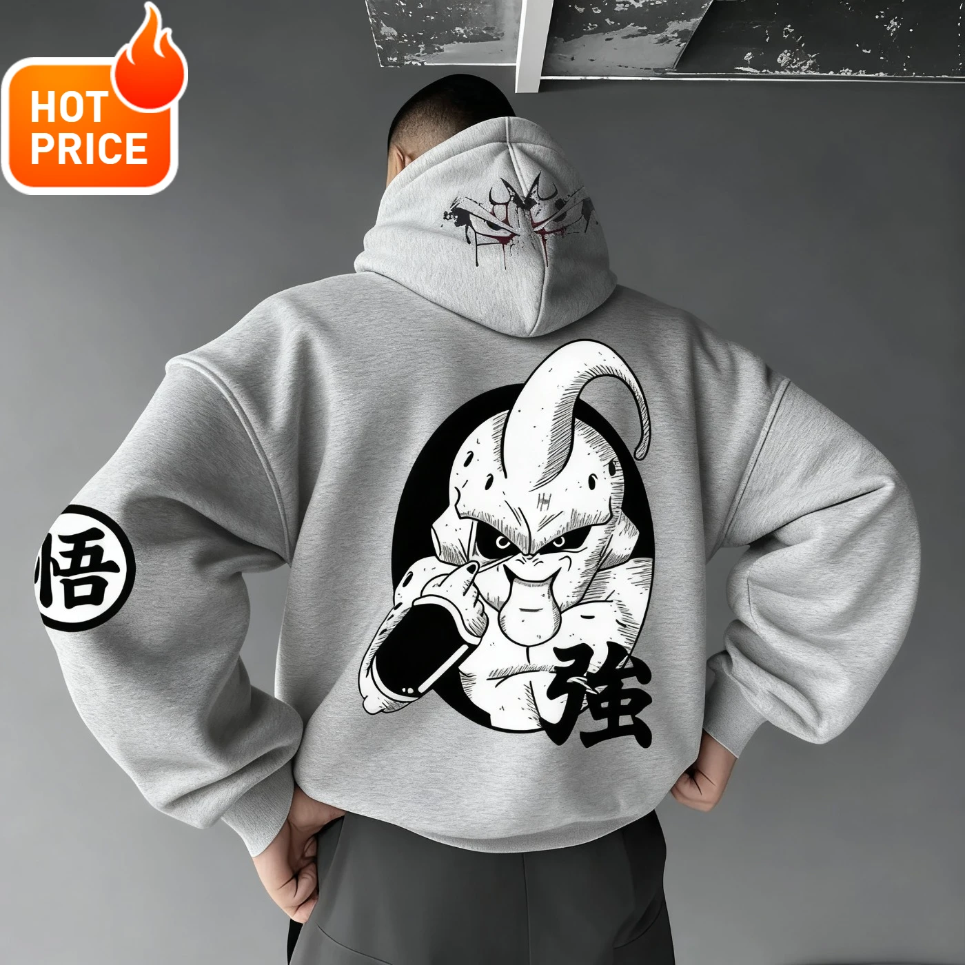 

Dragon Ball Majin Buu Harajuku Fall Winter Men Hoodie Streetwear Women Vintage Oversized Hooded Sweatshirt Long-Sleeve Unisex