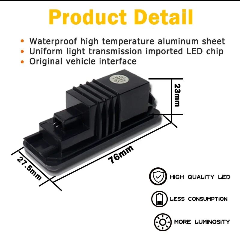For Volkswagen VW New Beetle CC Eos Golf GTI Polo For Porsche 911 Carrera Boxster Cayman Cayenne Macan LED License Plate Lights - view 3