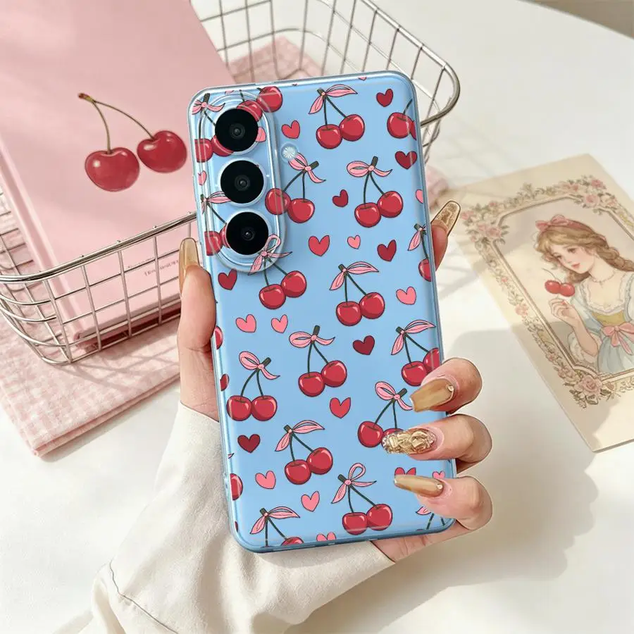 Bow Pink Cherry Phone Cover Case for Samsung Galaxy A57 A26 A24 A52 A37 A36 A13 A14 A16 A25 A51 A55 A23 A34 A35 A56 A27 A33 A52