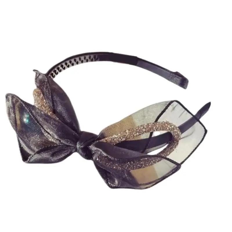 652F Flapper Lưới Bowtie Hairhoop Dành Cho Nữ Tạo Kiểu Tóc Đồ Trang Trí Thanh Lịch Mũ Trụ