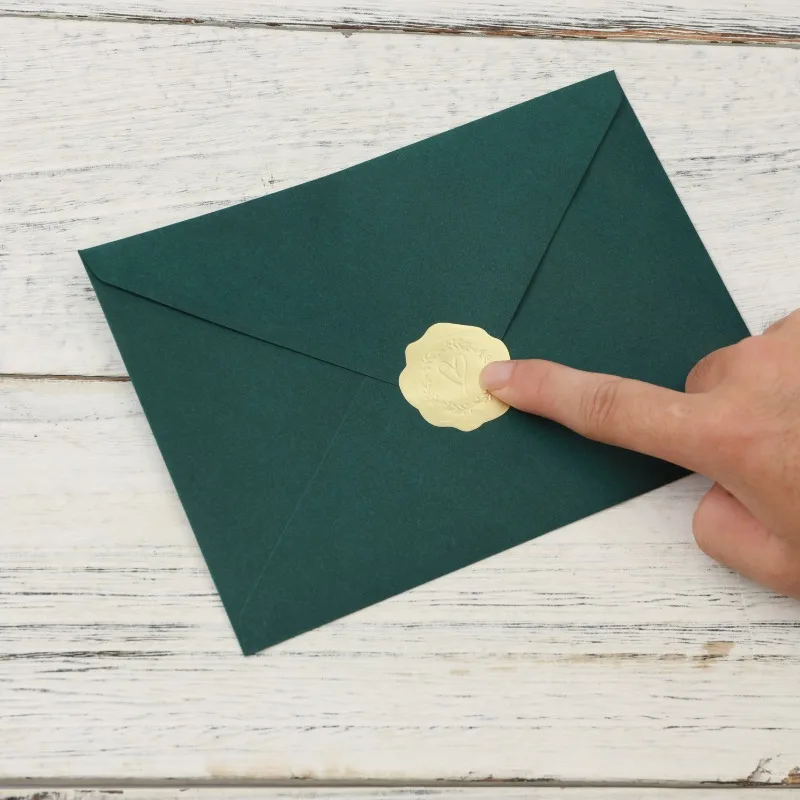 50pcs/lot Green 18x13cm Envelopes for Wedding Invitations Business Autohesion 120g Paper Stationery Supplies Storage Bag