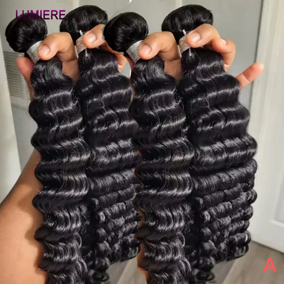 البورمية عميق مجعد الشعر البشري الخام حزم 18A مزدوجة تعادل 3/4 حزم عابث مجعد حزم شعر الإنسان المحيط نسج الشعر التمديد #1