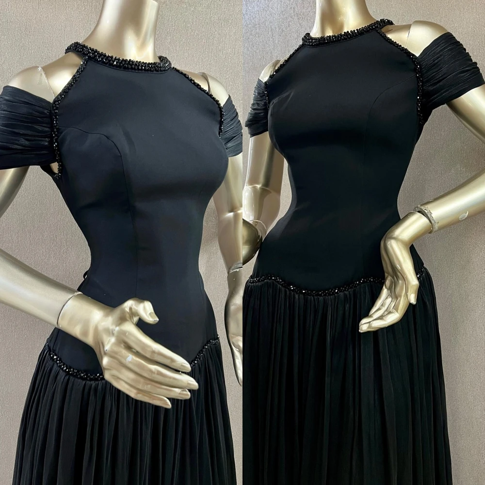 Maßgeschneidertes A-Linien-Rundhalsausschnitt, elegantes formelles Abendkleid und Temperament, hochwertige Promi-Kleider, zartes Partykleid