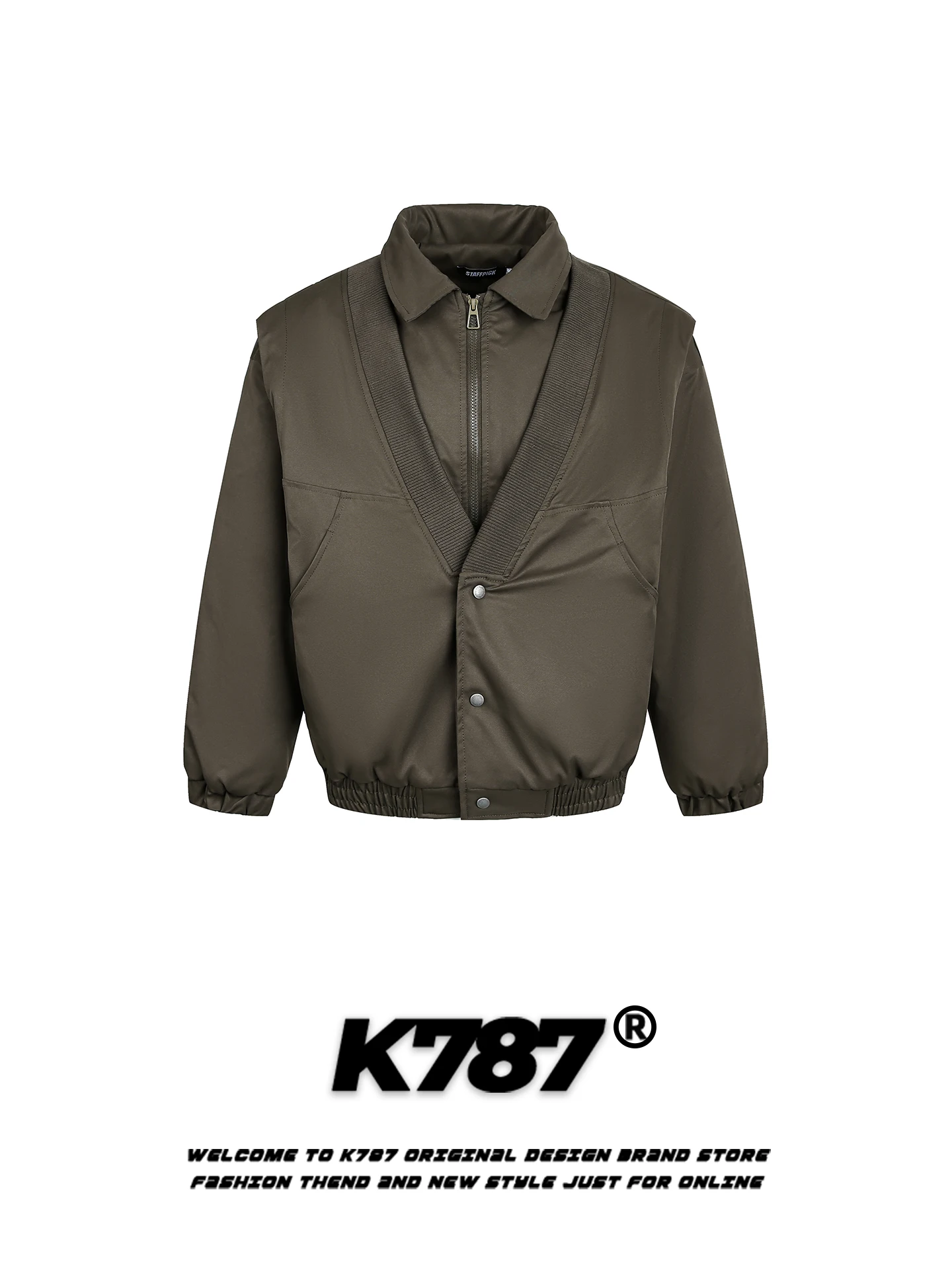 

K787 American Retro Sle Loose Fit Cotton Jaet with Polyester Filling for Men And Women Warm And Sli Streetwear