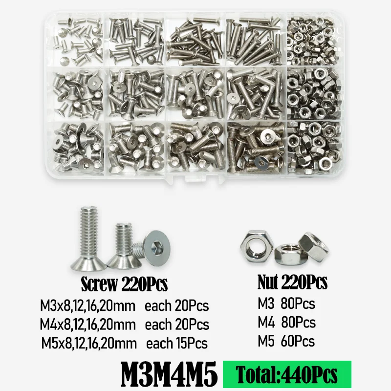 Sechs kant Innen sechs kant Innen sechs kant schraube Mutter m2 m3 m4 m5 m6 Inbus maschinen schrauben din7991 Edelstahl Möbels ch rauben – Detail 7