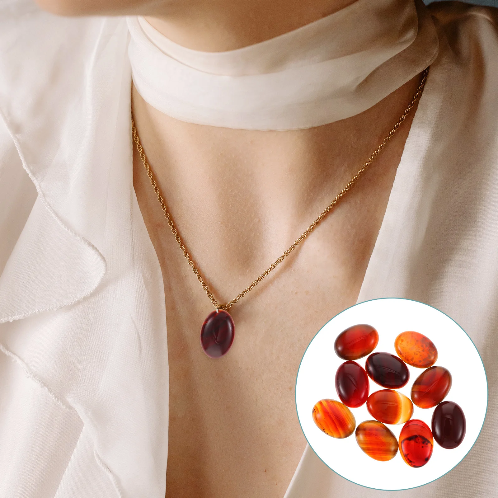 

10Pcs Natural Stone Cabochons Flatback Smooth DIY Jewelry Making Gemstones for Craft Decoration Stones for Jewelry Making