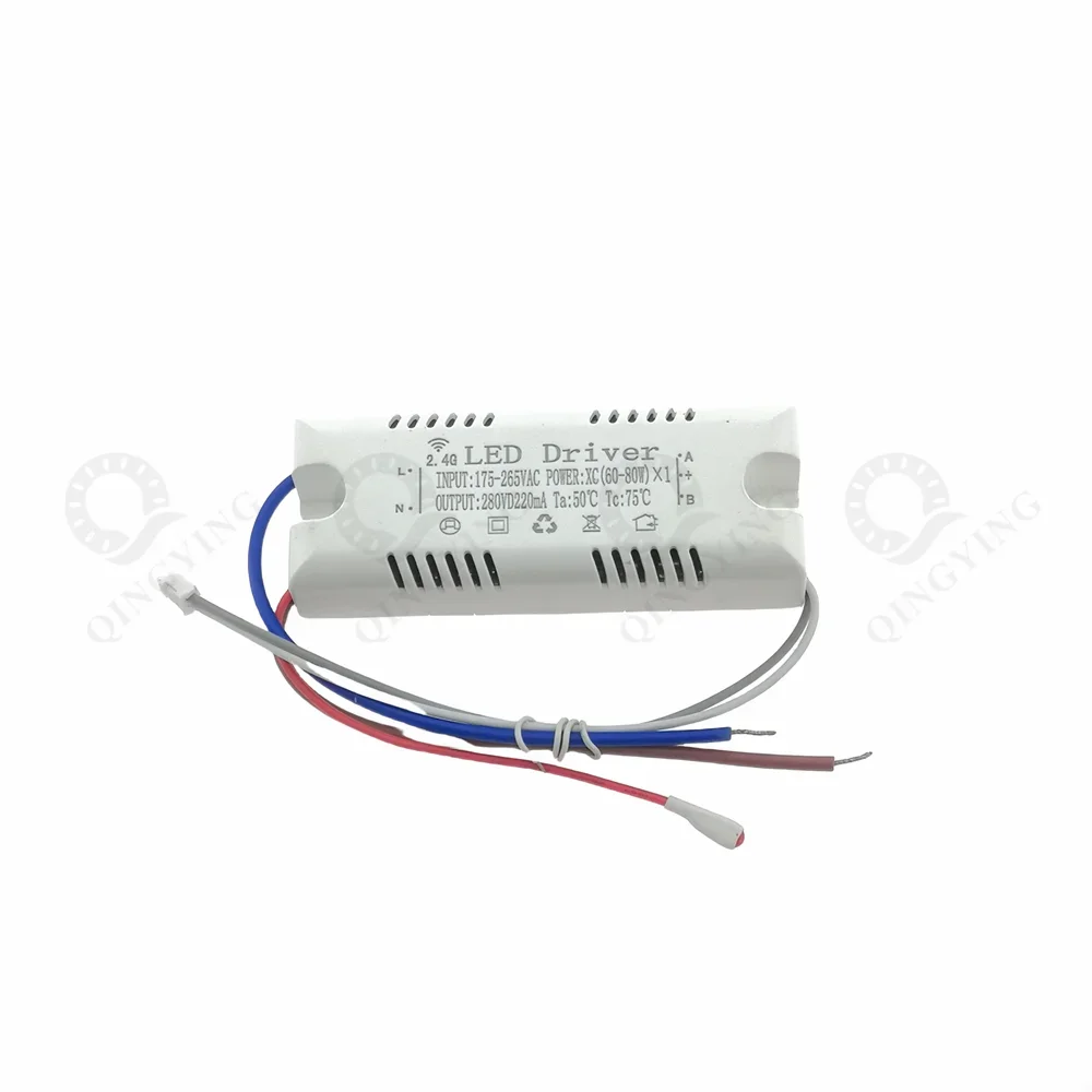 60-80W 220V LED Driver 200-220mA, 2.4G APP & Remote Control, Single Color Dimmable for Chandelier/LED Strip