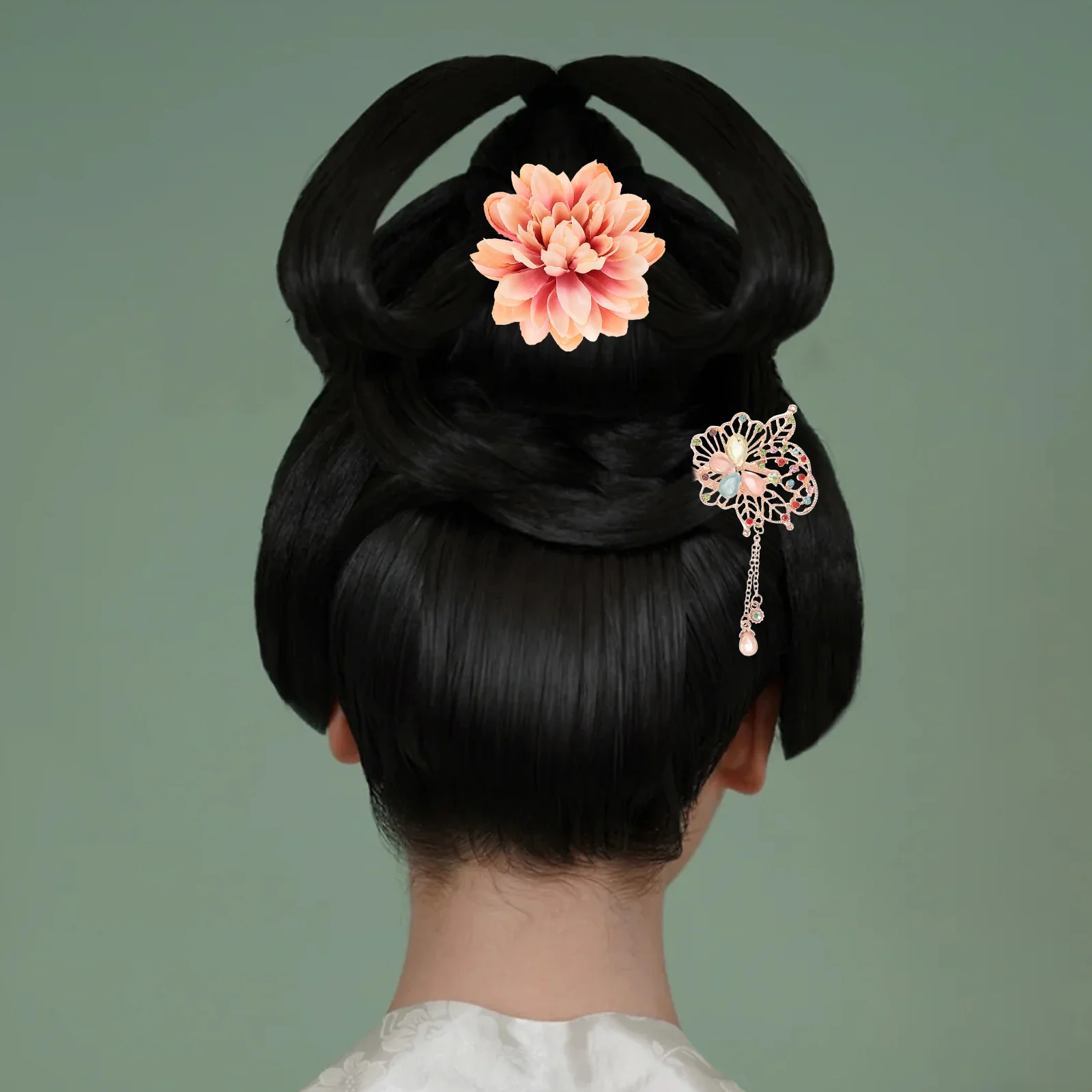 

Rhinestone Hairpin Vintage Hair Chopsticks Metallic Line Updo Hair Stick Retro Crystal Hairpins for Buns DIY Hairstyle Fashion