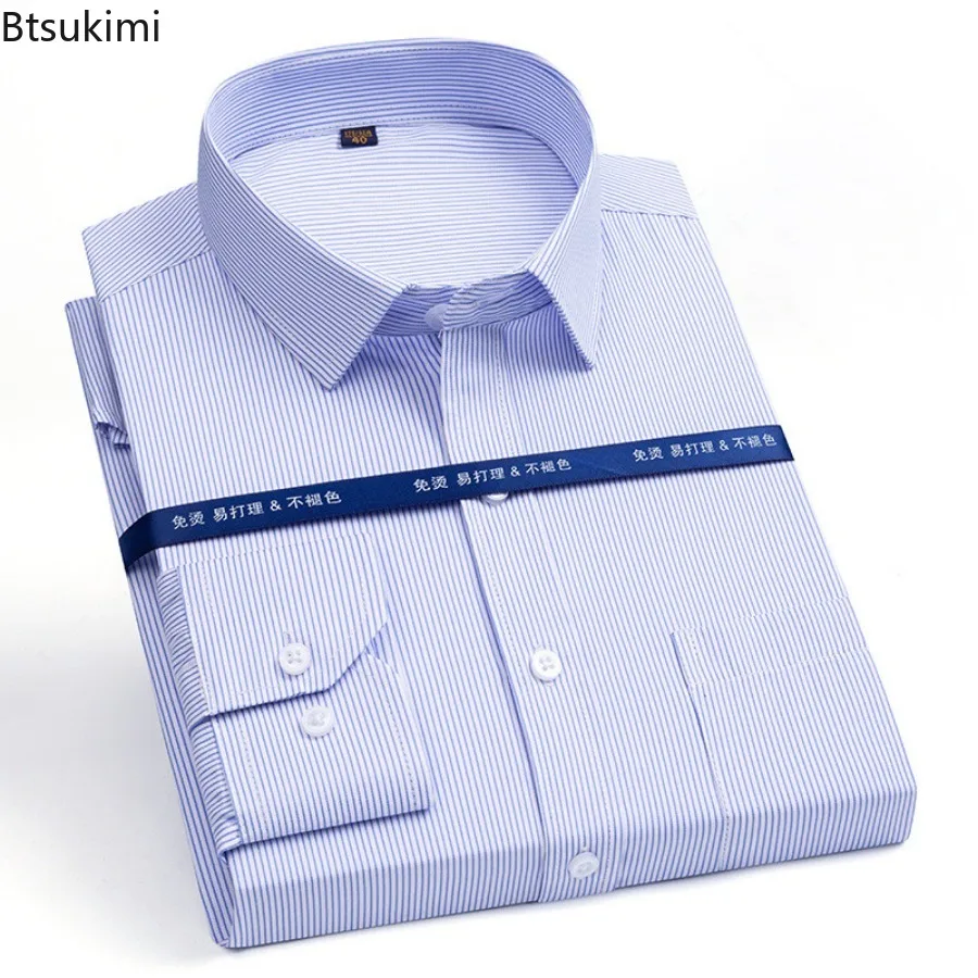 Classic White Shirts Men's Office Business Dress Shirts Fashion Solid Color Slim Casual Social Formal Shirt Men Clothing Blouses