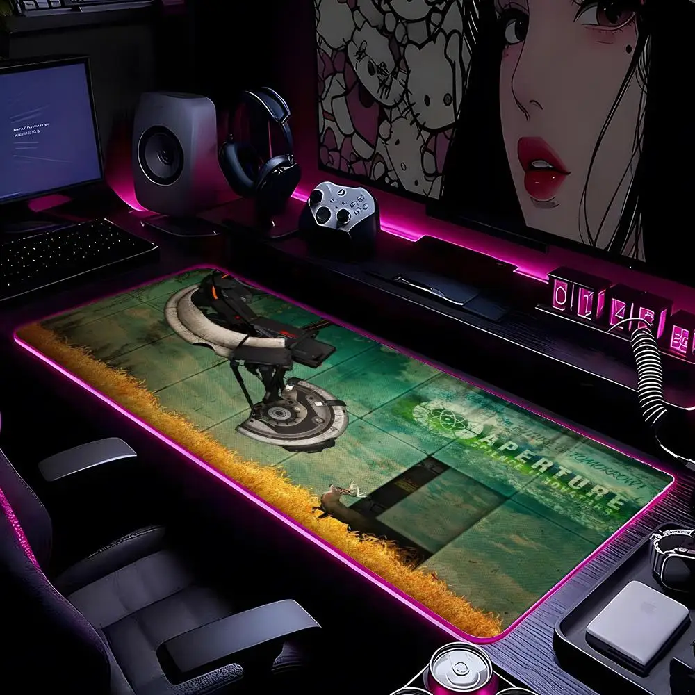 

Portal 2 Mouse Pad Mousepad HD Printing Computer Gamers Locking Edge Non-slip RGB Mouse Pad XXL90x40cm Keyboard PC Desk Pad