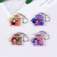 4Pcs Anime Characters Spirited Away Cute Acrylic Keychain Accessories Cartoon Funny Bag Charm Backpack Pendant Gifts For Friends